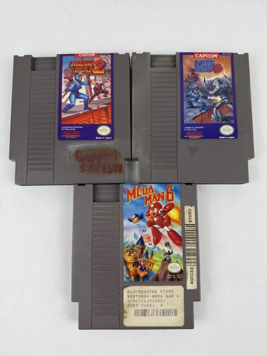 Mega Man 2, 3 & 6 NES 3 Game Bundle Nintendo Entertainment System Authentic