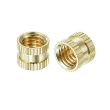 M8 x 8mm(L) x 10mm(OD) Female Thread Brass Knurled Threaded Insert, 80Pcs