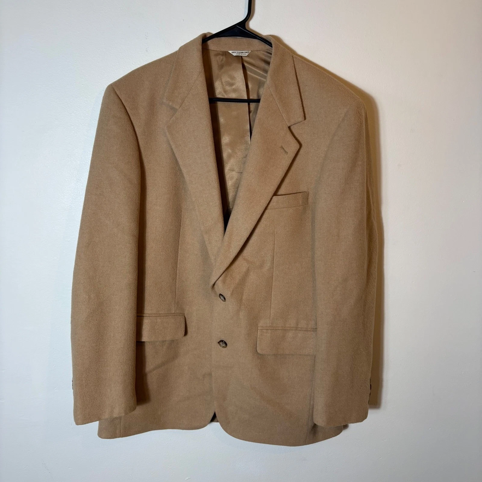 NWT Vintage Bill Blass 100% Camel Hair Blazer Size 42LG