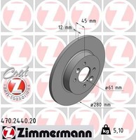 2X Zimmermann Bremsscheibe 470.2440.20 FüR Renault