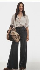 New 89 Anthropologie Pilcro High Rise Wide Leg Trouser Jeans 29