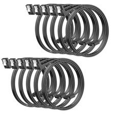 SATA Cable III 18 Inch 10-Pack , 7-Pin 90 Degree Right Angle Connector, 6Gbps S