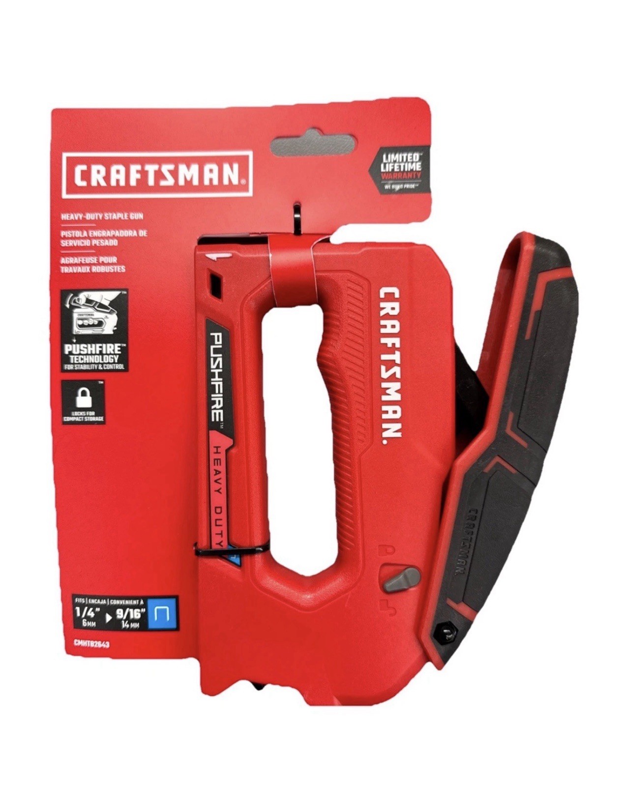 CRAFTSMAN Heavy Duty Staple Gun CMHT82643 New Pushfire Heavy Duty