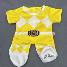 Build A Bear BAB Power Rangers Outfit Yellow  Jumpsuit Mighty Morphin Cosplay