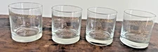Vintage John Jameson Irish Whiskey Gold Lettered Lowball Glasses Set of 4, 3.5" 