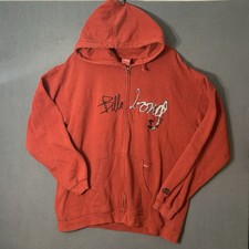 Billabong Embroidered Red Long Sleeve Full Zipper Hoodie XL VTG Beach Surf Y2K
