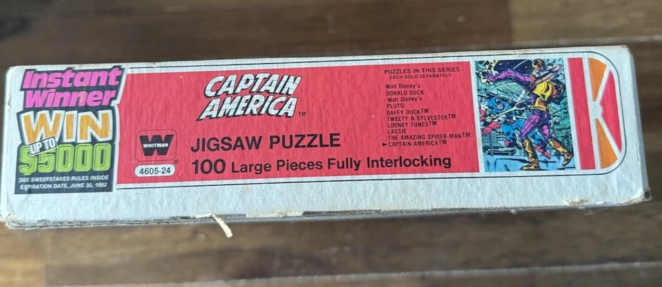 Rompecabezas Whitman 1981 Capitán América Marvel Comics 100 piezas - Completo Foto 4 de 4