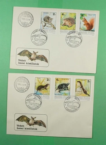 DR WHO 1986 HUNGARY 2 FDC SET ANIMAL IMPERF COMBO k97360