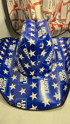 Bud Light Budweiser Karton Cowboy Box Party Hüte X4 USA - Bild 2 von 7