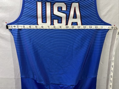 Nike Team USA Wrestling Singlet Mens Large Blue Grappling