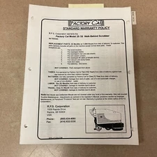 Factory Cat 29 & 35 OPERATION MAINTENANCE MANUAL PARTS BOOK LIST SCRUBBER GUIDE