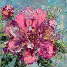 Painting Flower, Rose  Artwork, Flowers Art, Original Art, Floral Impasto Art