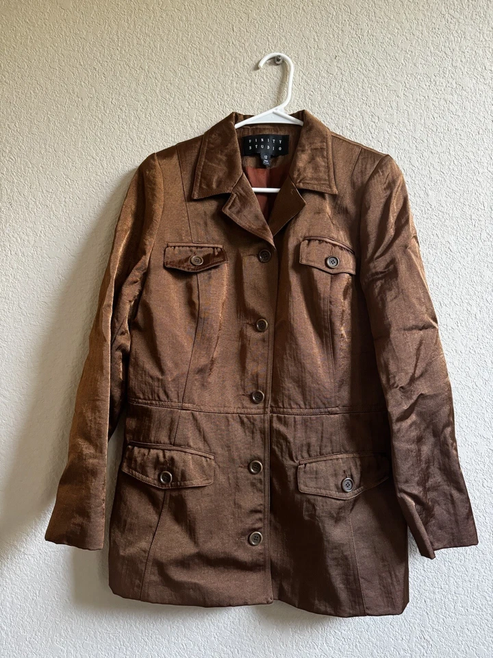 FINITY золотой коричневый женщин BLAZER с подкладкой размер 12 - Изображение 4 из 4