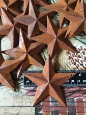 12 Rusty Barn Stars Star 3.5 in 3 1/2" Dimensional 2D w/ Hole Craft Supply