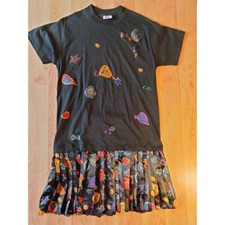 HEF-T By Tee Jays Vintage T Shirt Dress Black Size Medium