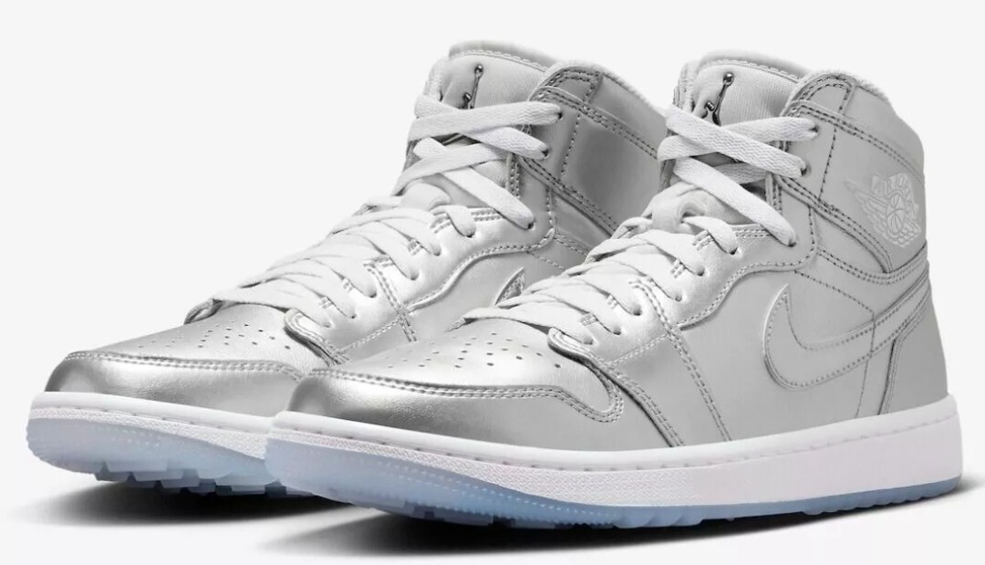 Jordan 1 High G NRG Gift Giving Golf Shoes Silver Men&apos;s SZ 10&period;5  FD6815-001 New