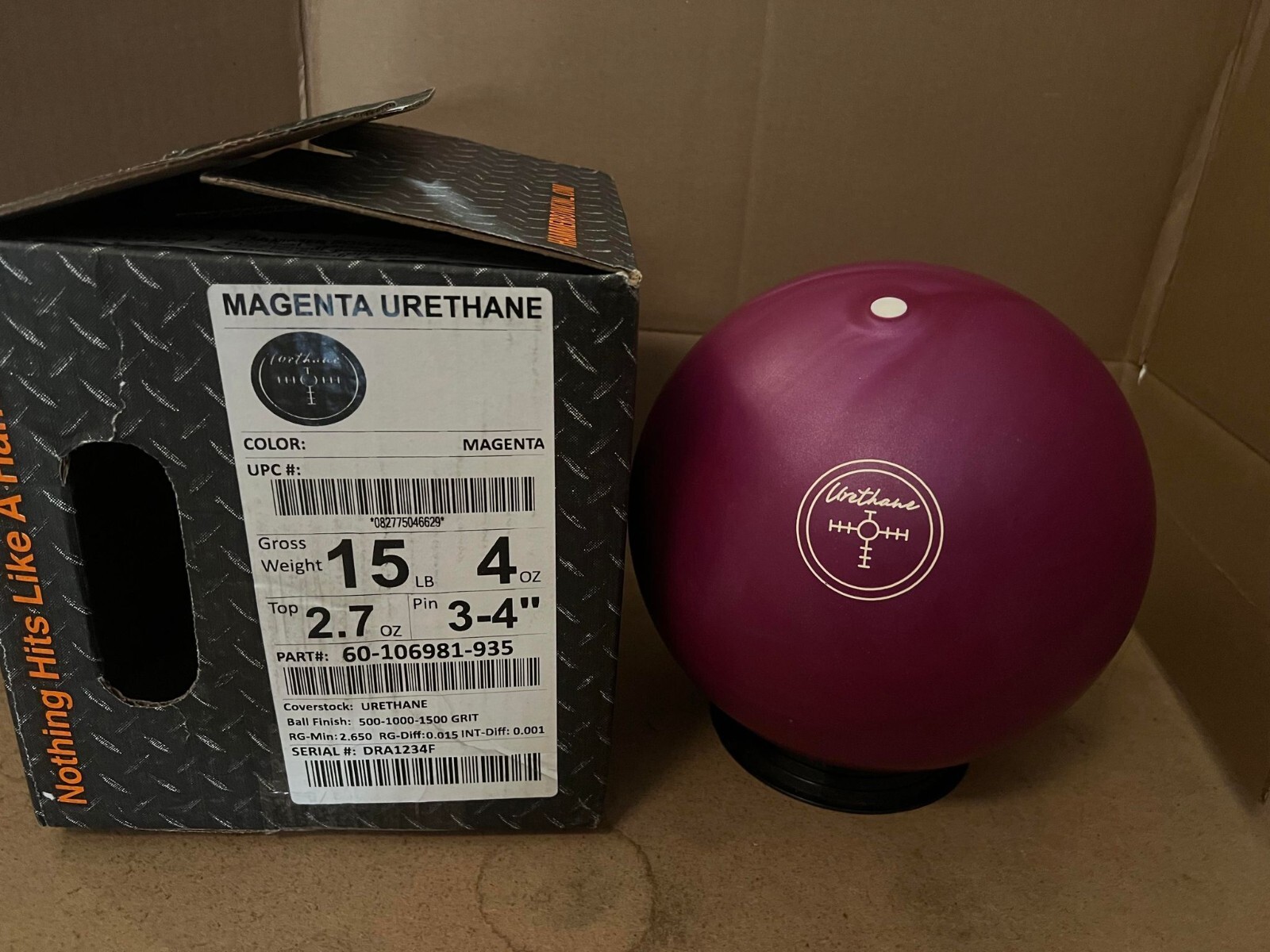 NEW 15LB HAMMER Magenta Urethane OVERSEAS BOWLING BALL 234F eBay