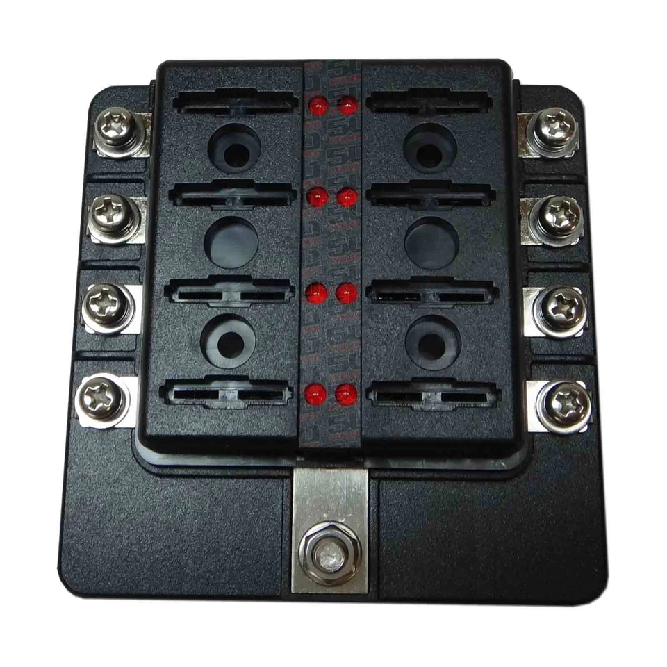 8 Way LS Swap Auto Marine Car UTV 12V Blade Fuse Box Block Cover LED Indicator - Image 2 of 4