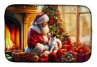 Jack Russell Terrier Santa Claus Dish Drying Mat Dac4128Ddm