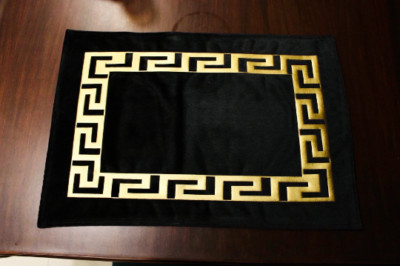 4 Stück 40 x 30 cm Luxus Reiner Samt Griechische Tischsets Tischunterlage Esszimmer