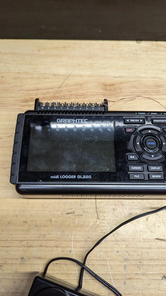 Graphtec GL220 10-Channel Midi Data Logger USB- with charger and Battery