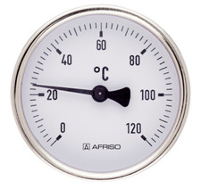 Afriso Bimetall Anlegethermometer Rohr Thermometer 120 °C Heizung Feder Ø 63 mm