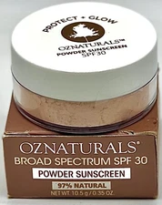 OZ Naturals Protect + Glow Powder Sunscreen 0.35oz Broad Spectrum SPF 30
