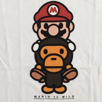 2008 BAPE × Nintendo Mario Milo T-shirt a bathing ape NIGO White