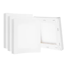 Stretched Canvas, 24 Pcs 6" x 6" Square Canvas for Painting, White