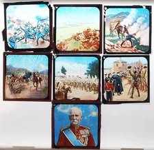 7x 1900 Transvaal BOER WAR Color MAGIC LANTERN GLASS SLIDES by Butcher & Sons zp