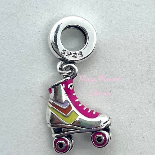 ROLLER SKATE European Charm & Gift Pouch - Sterling Silver S925 - Skater Retro - Picture 5 of 7
