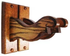 Oak Wooden Bow Rack Hangers Wall Mount Archery Display - Red Mahogany Finish
