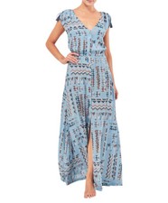 New Tigerlily Campeche Dress BLue MAXI BOHO Beach Free people style DRESS 6 2 S