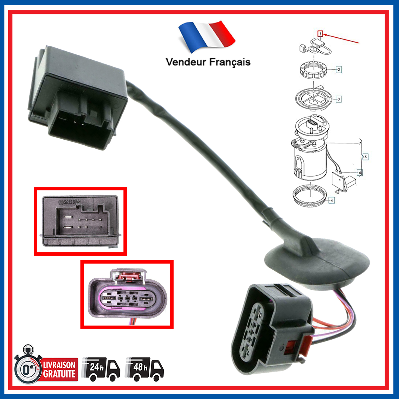 Calculateur de pompe à essence 1K0906093H remplacement pour moteur TSI