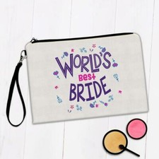 Gift Makeup Bag : Worlds Best BRIDE Great Floral Wedding Family