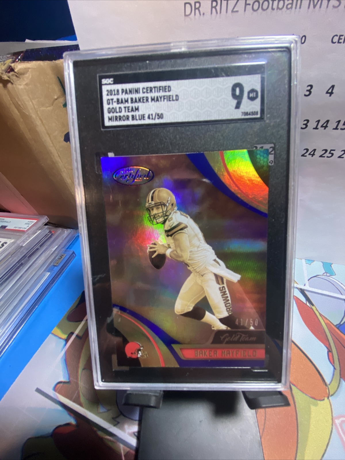 Baker Mayfield Panini Certified Gold Team #BAM Mirror Blue