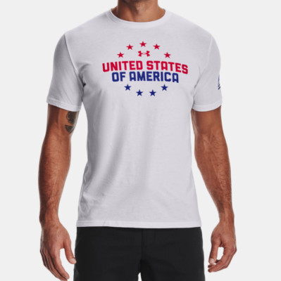 Under Armour Men's UA Freedom United State Of America T-Shirt. White. NWT