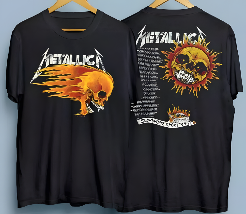 Vintage 1994 Metallica Summer Pushead Tour Dates Shirt