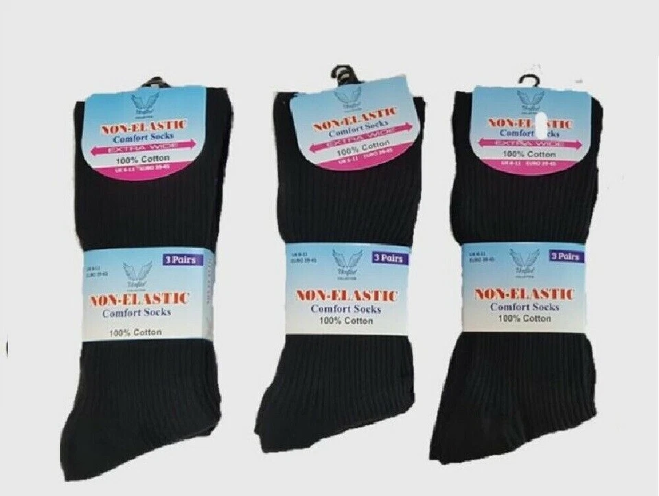 Non Elastic Diabetics Socks for Men’s 3 Pack Size 6-11