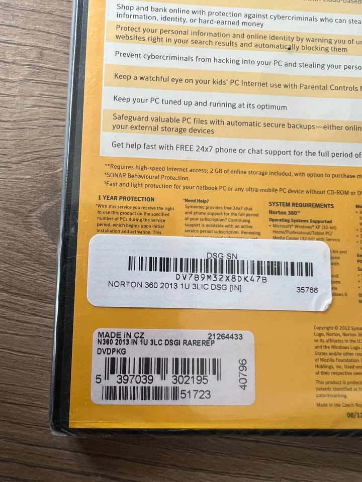 NEW Retro Norton 360 V6 Exclusive Gold edition 2013 - Image 3 of 3