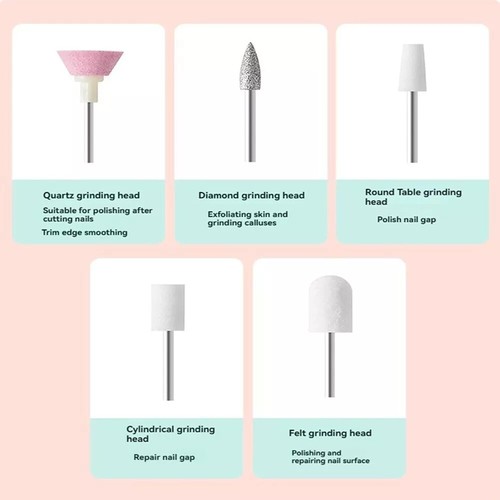 Glamics Nail Set, 5 In1 Glamics Electric Nail Manicure Set,Glamics Nail Drill - Photo 10 sur 14