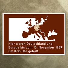 Germany unification Iron Curtain highway sign border 1989 Berlin die wende 21x14