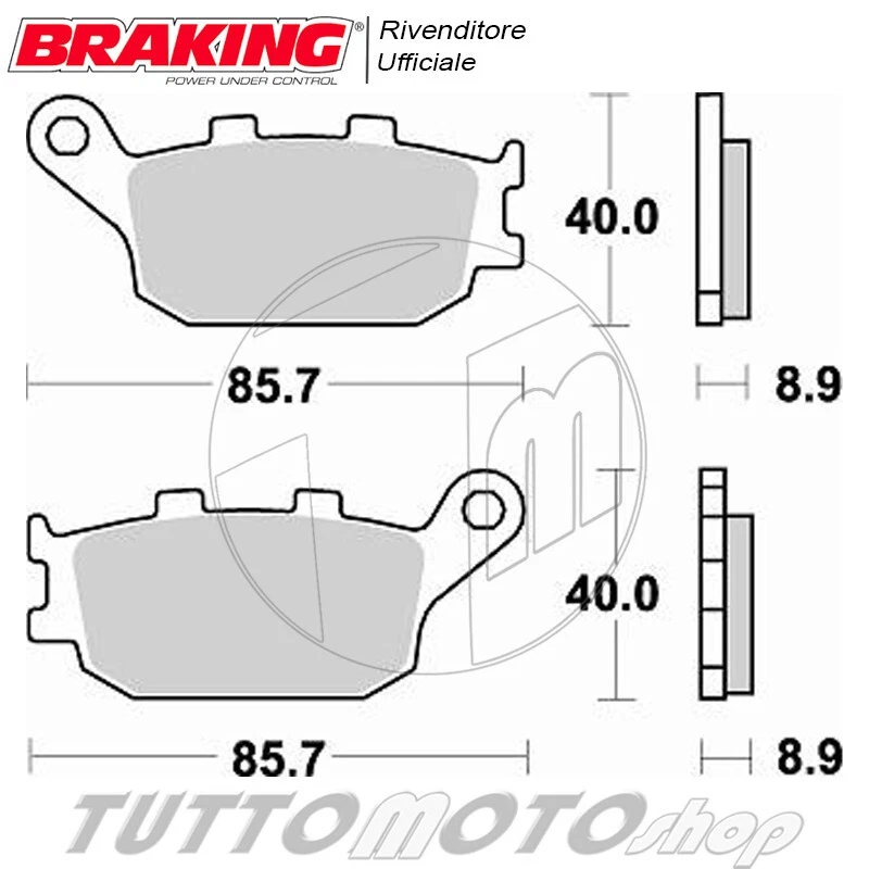 Pastiglie freno posteriore YAMAHA YZF R1 2005 2006 2007 2008 2009 2010 / Braking - Immagine 2 di 4