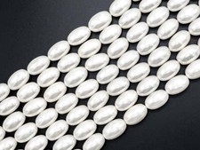 White MOP Rice Shape Beads, Sku T64