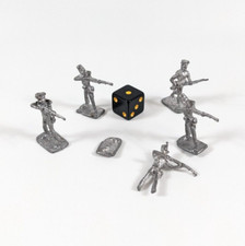 Metal War Game Miniatures Lot Of 5 Napoleonic Soldiers 34mm Unknown Manufacturer