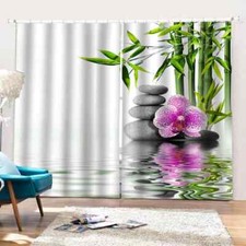 courtyard of calm and impetuous mind Printing 3D Blockout Curtains Fabric Window
