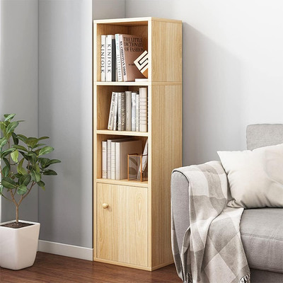 Small Narrow Corner Bookcase - 47 Inches Tall Gap Freestanding Storage Cabinet, 