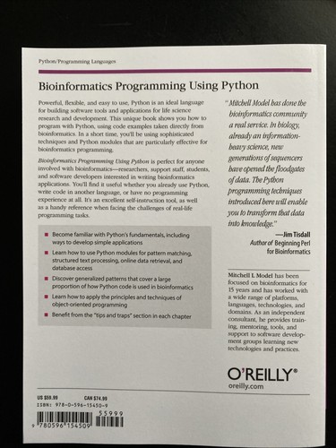 Bioinformatics Programming: Using Python by Mitchell L Model (2nd Edition) - Picture 2 of 2