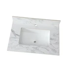 Engineered Stone Bathroom Vanity Top 31"x22" with Stylish Ceramic Sink,