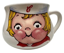 1998 Campbells Soup Mug Cup Houston Harvest Heavy 14oz Bowl Kid Face Vintage